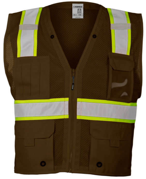 Kishigo B108 Non-ANSI Hi-Vis Brown Vest | Critical Tool